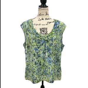 Jones Wear Sleeveless Dressy multicolored top Size 16